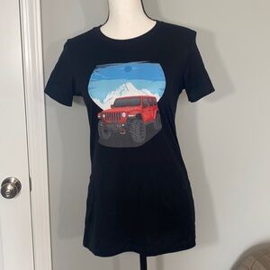 Red JK Jeep Black Ladies T Shirt NWOT